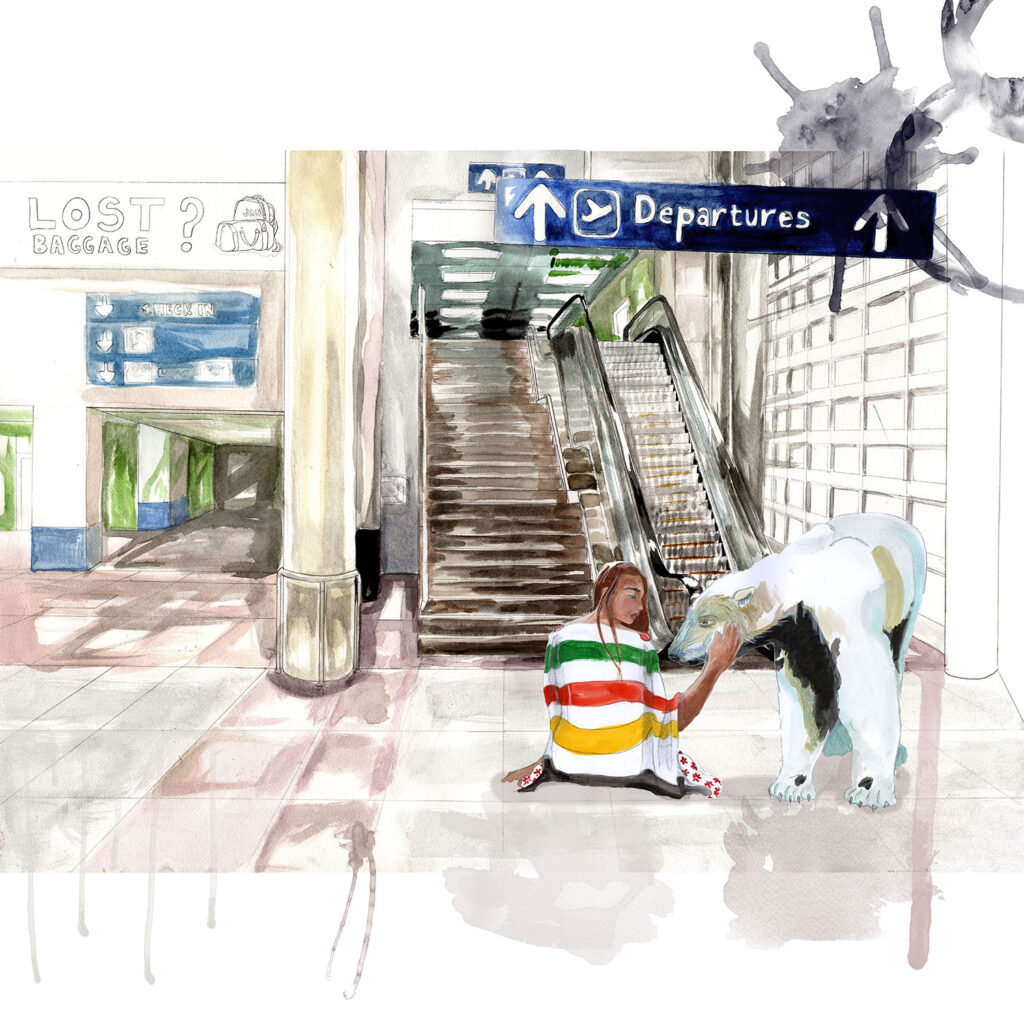 Dublin in Airport - book illustration