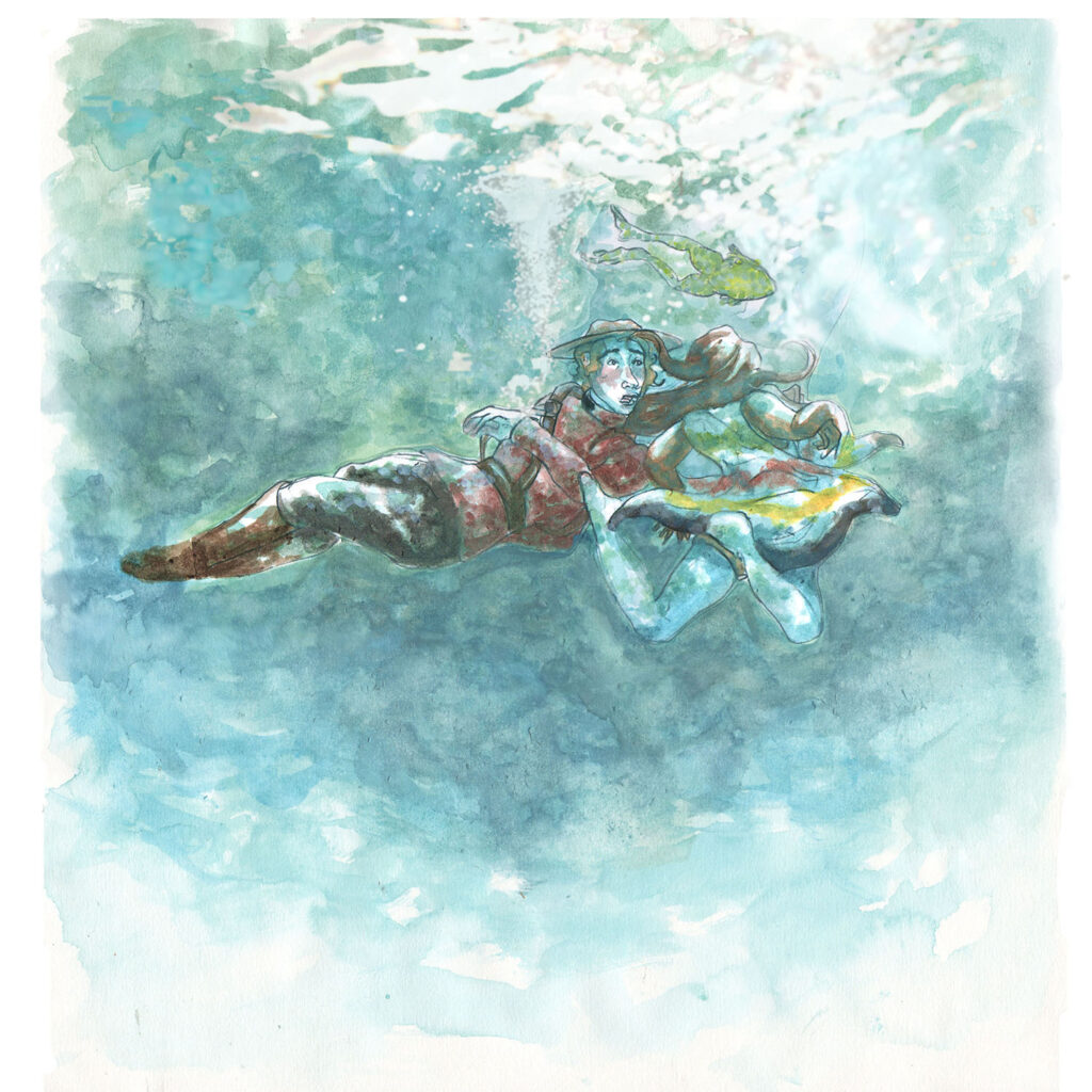In the ocean - book illustration
